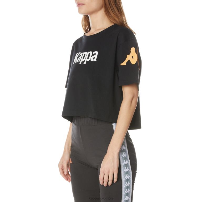 Kappa mujer camiseta autentica de leche negro azabache B8N4D382