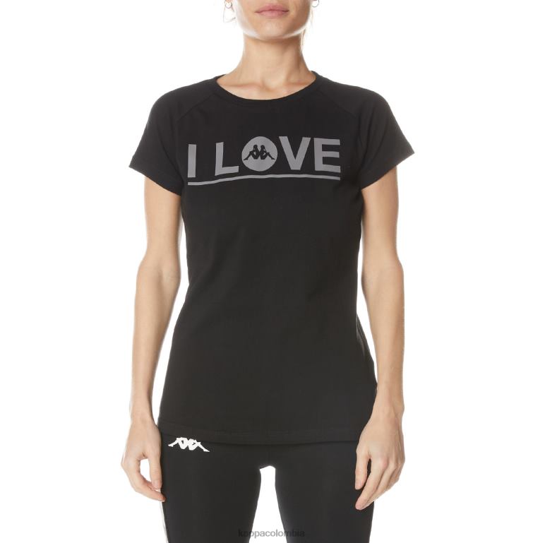 Kappa mujer camiseta autentica gornicza azabache negro B8N4D378