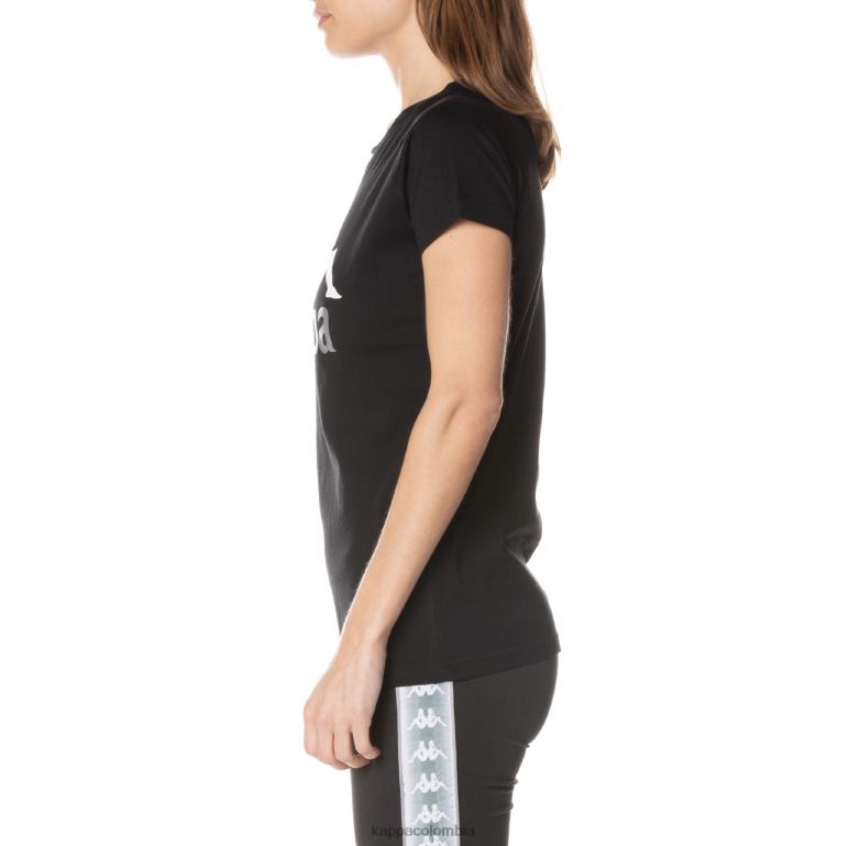 Kappa mujer camiseta westessi auténtica azabache negro B8N4D376