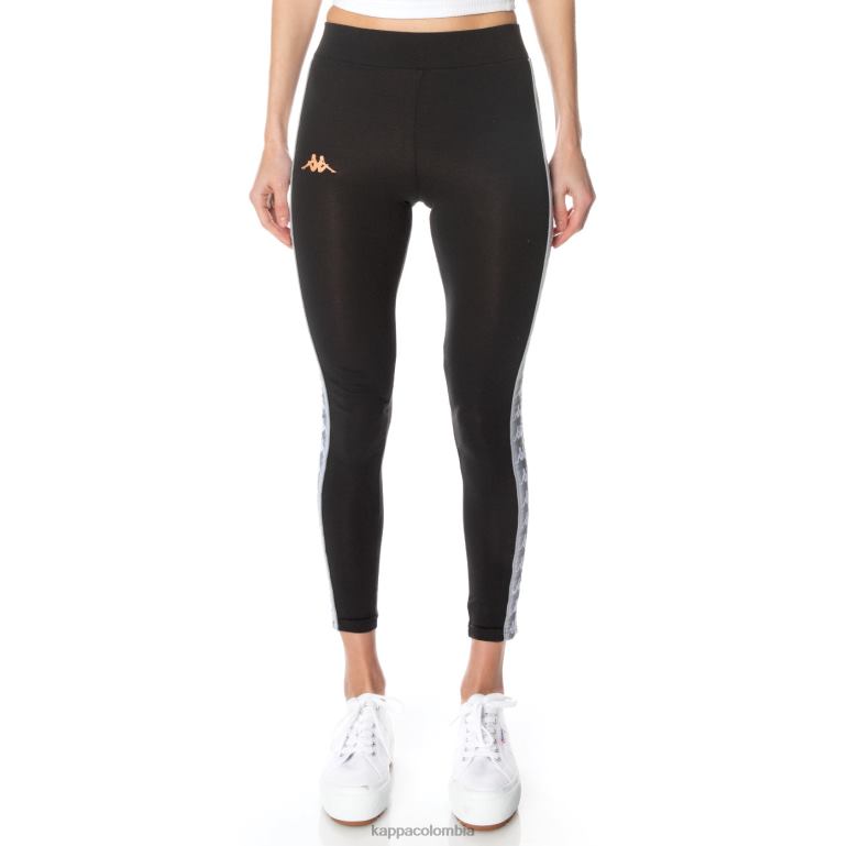 Kappa mujer leggins banda garpie 222 negro azabache B8N4D394
