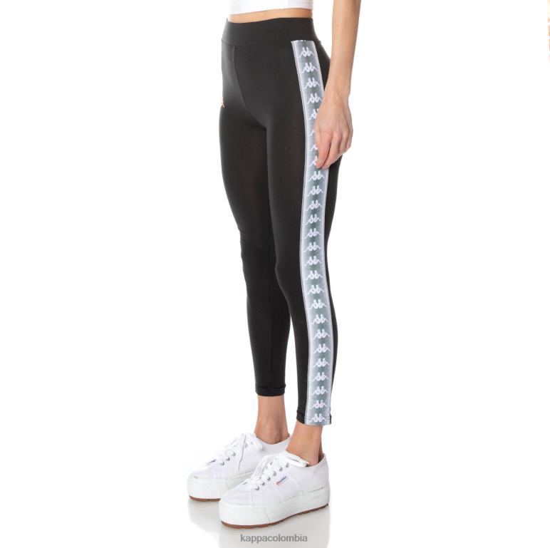 Kappa mujer leggins banda garpie 222 negro azabache B8N4D394