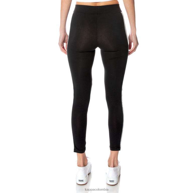 Kappa mujer leggins banda garpie 222 negro azabache B8N4D394