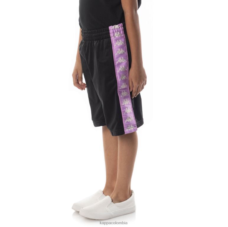 Kappa niños pantalones cortos 222 banda Treadwellz para niños violeta humo negro B8N4D808