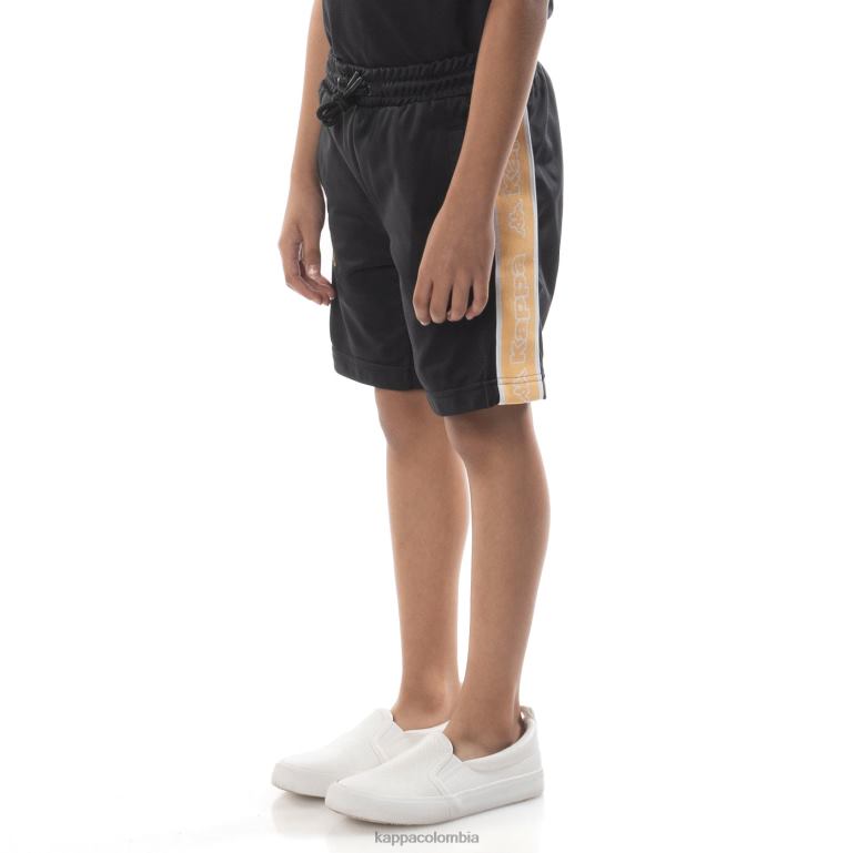 Kappa niños pantalones cortos aedi 2 con cinta del logo para niños humo negro naranja B8N4D793