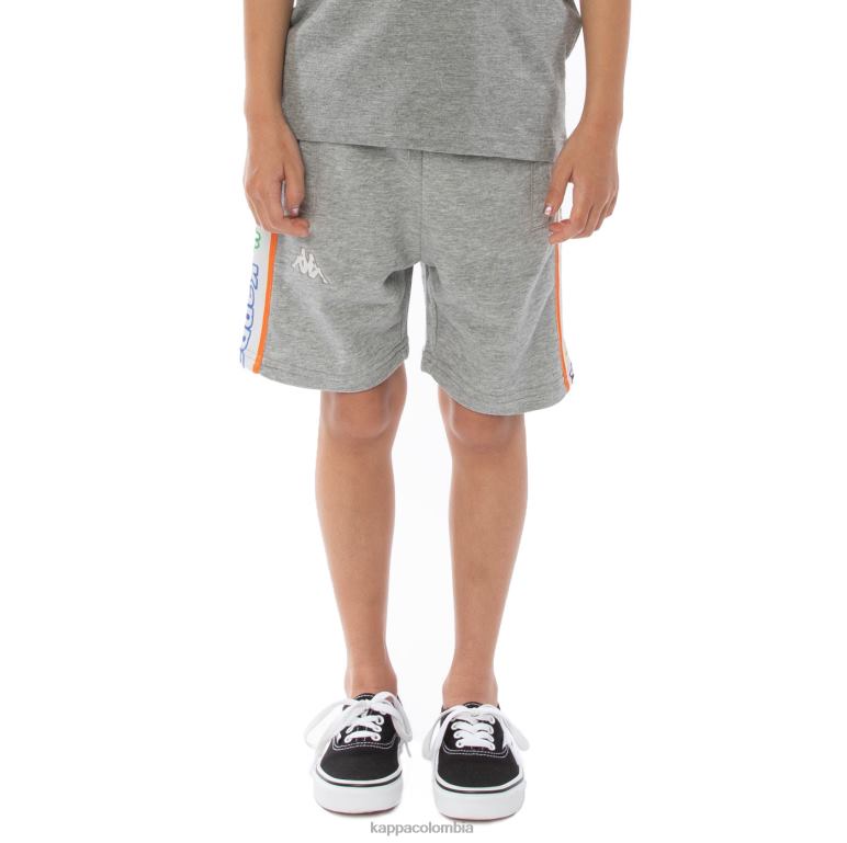Kappa niños shorts asved con cinta del logo para niños roca blanca gris B8N4D816