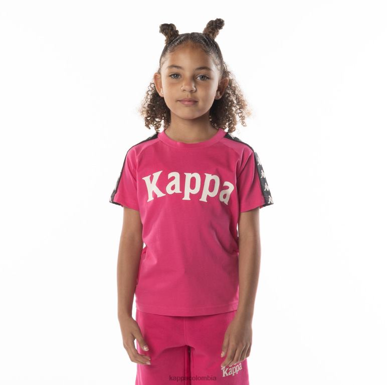 Kappa niños camiseta 222 banda balima niño rosa negro B8N4D697