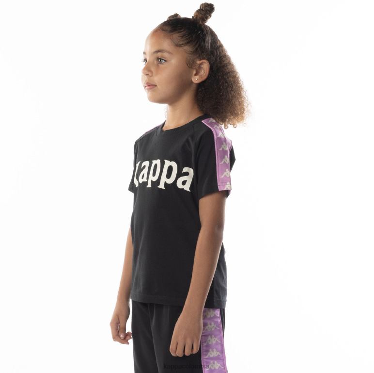 Kappa niños camiseta 222 banda balima niño violeta humo negro B8N4D698