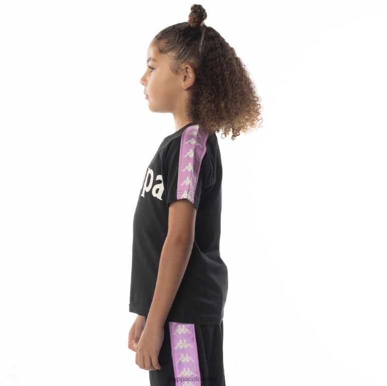 Kappa niños camiseta 222 banda balima niño violeta humo negro B8N4D698
