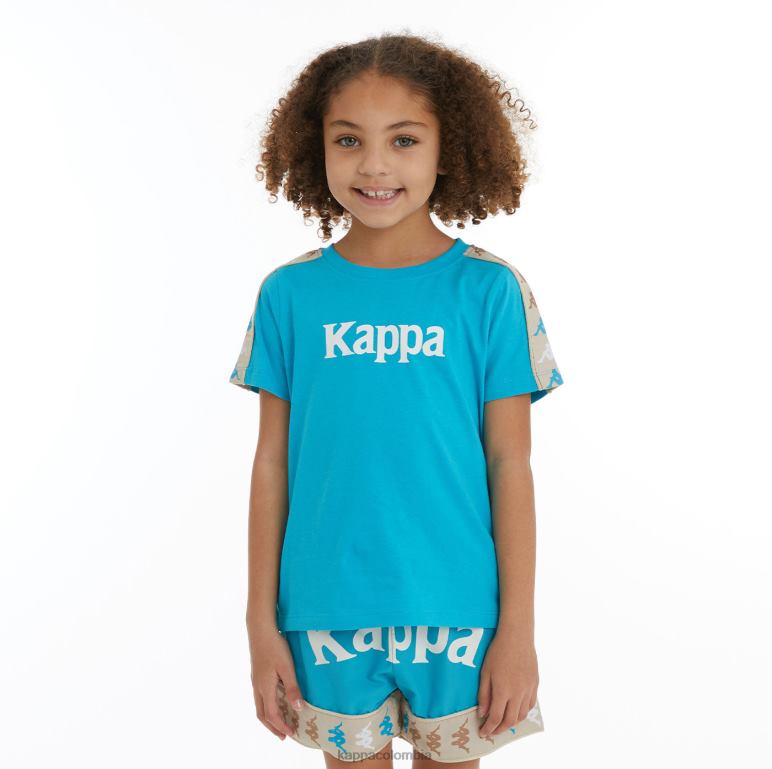 Kappa niños camiseta 222 banda deto 2 niños aguamarina oscura B8N4D730