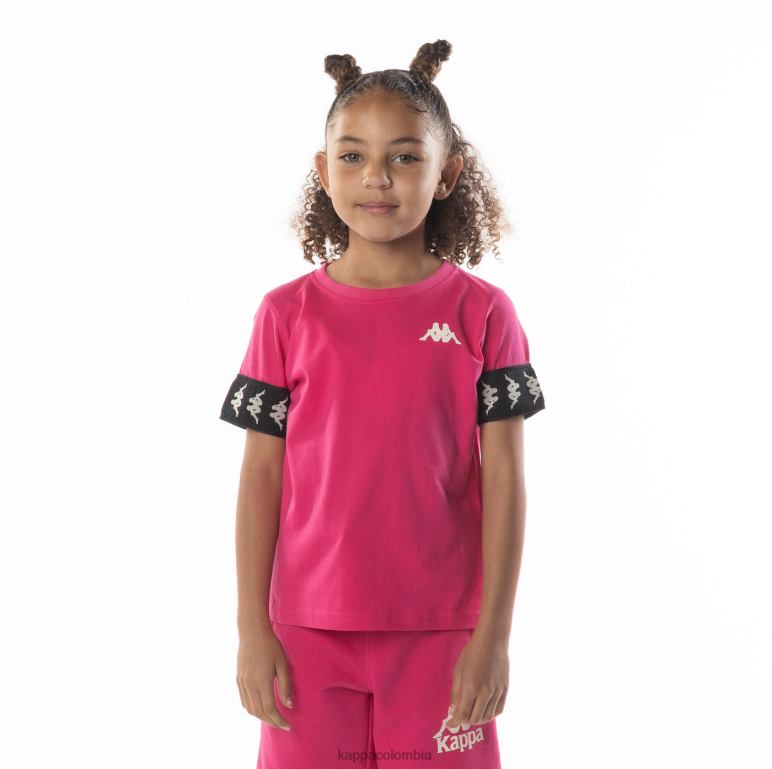Kappa niños camiseta 222 banda niji 2 para niños rosa negro B8N4D701