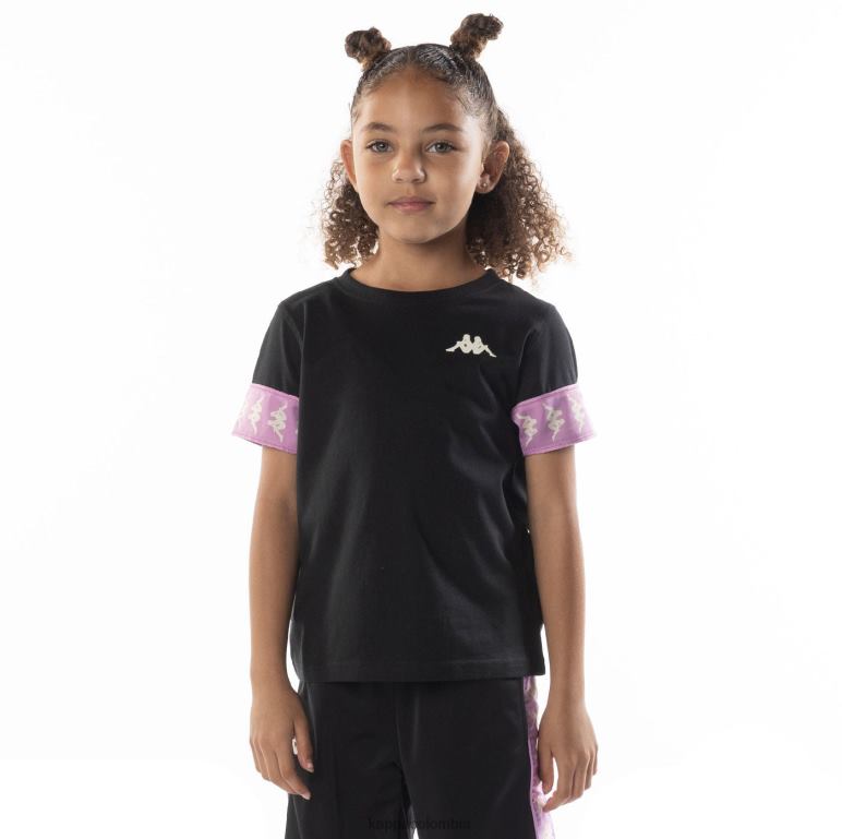 Kappa niños camiseta 222 banda niji 2 para niños violeta humo negro B8N4D702