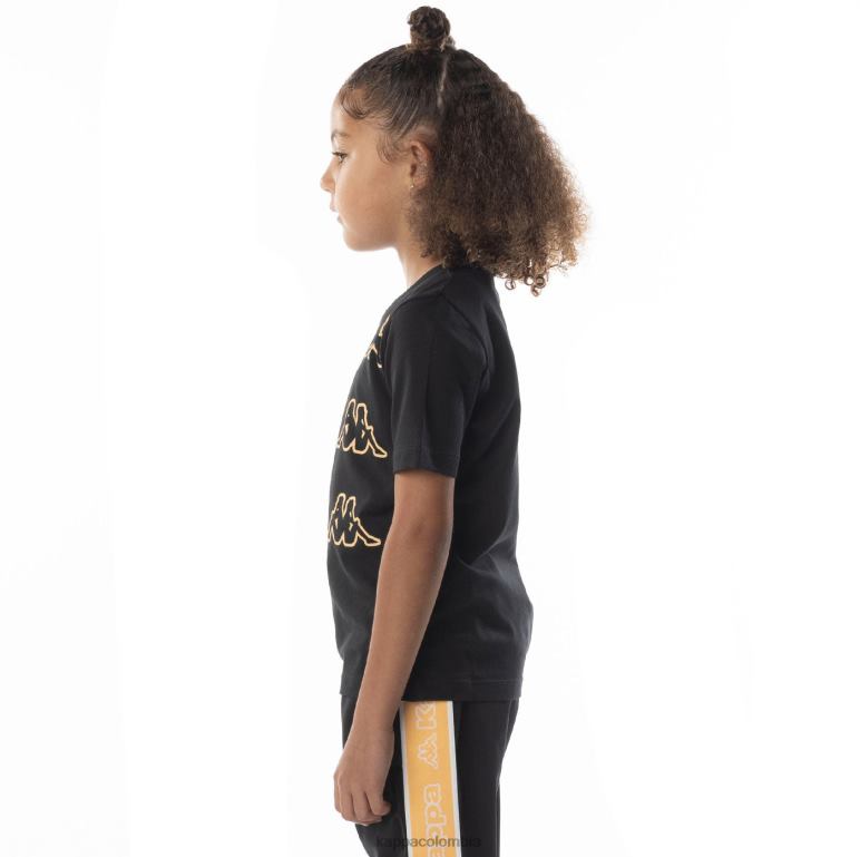 Kappa niños camiseta aomix con logo para niños humo negro naranja B8N4D678