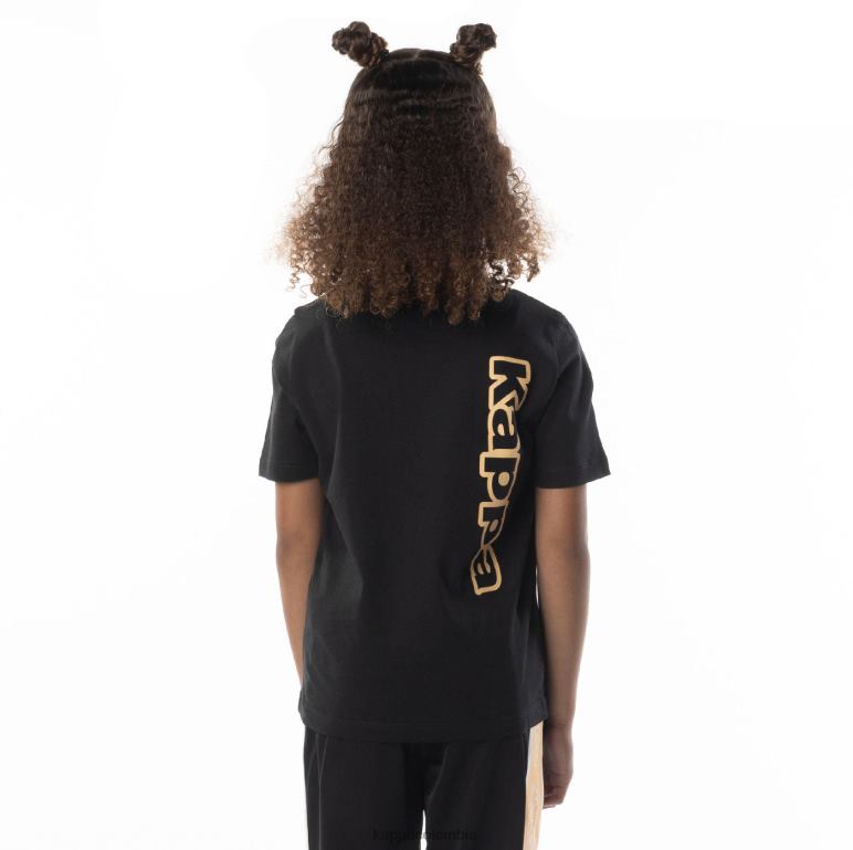 Kappa niños camiseta aomix con logo para niños humo negro naranja B8N4D678