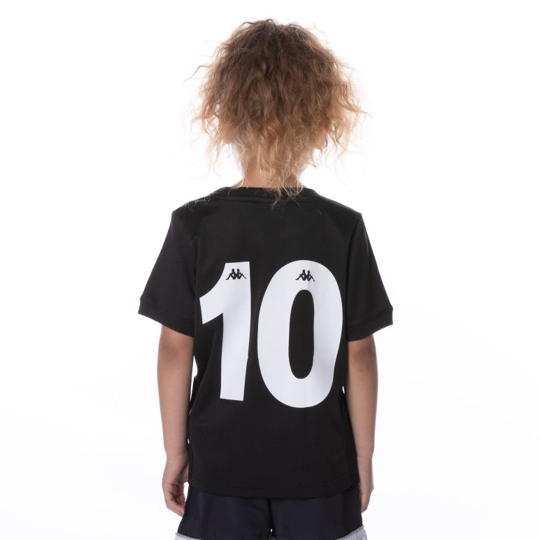 Kappa niños camiseta arnold auténtica para niños negro azabache B8N4D648