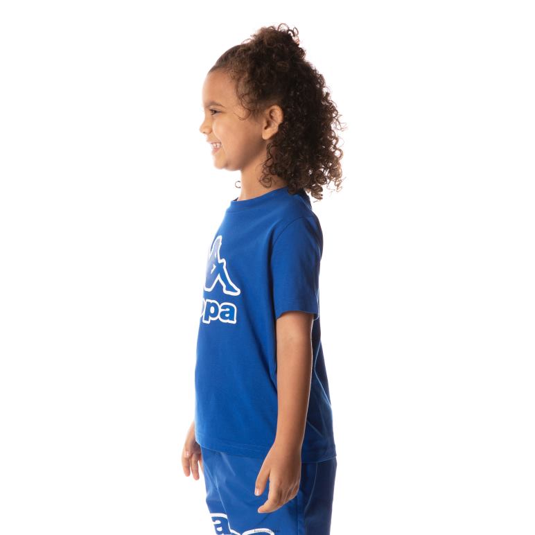 Kappa niños camiseta bant con cinta del logo para niños azul B8N4D710