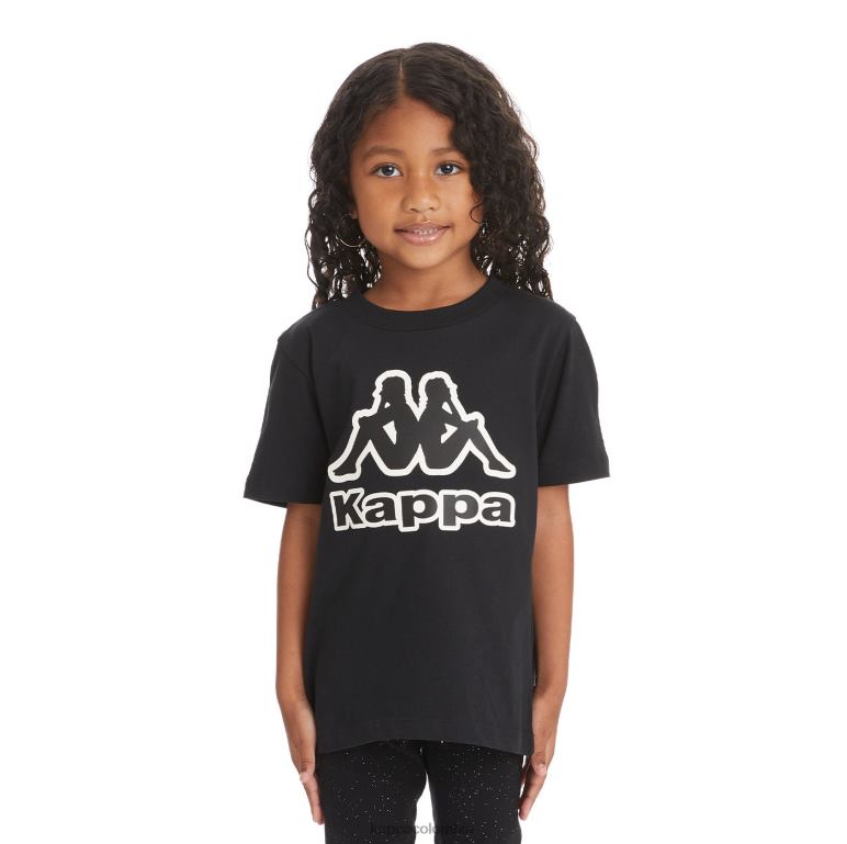 Kappa niños camiseta bant con cinta del logo para niños humo negro B8N4D737