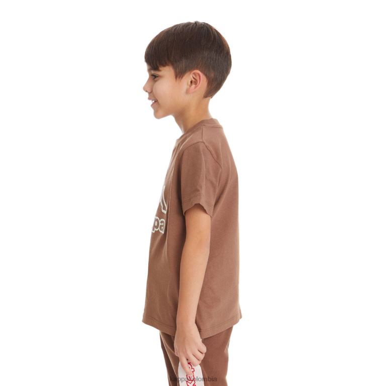 Kappa niños camiseta bant con cinta del logo para niños marrón B8N4D735