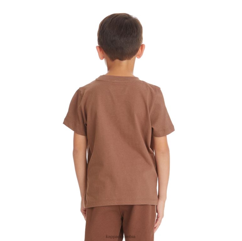 Kappa niños camiseta bant con cinta del logo para niños marrón B8N4D735