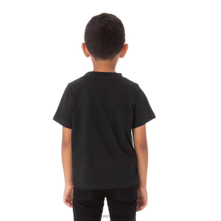 Kappa niños camiseta bant con cinta del logo para niños negro B8N4D768