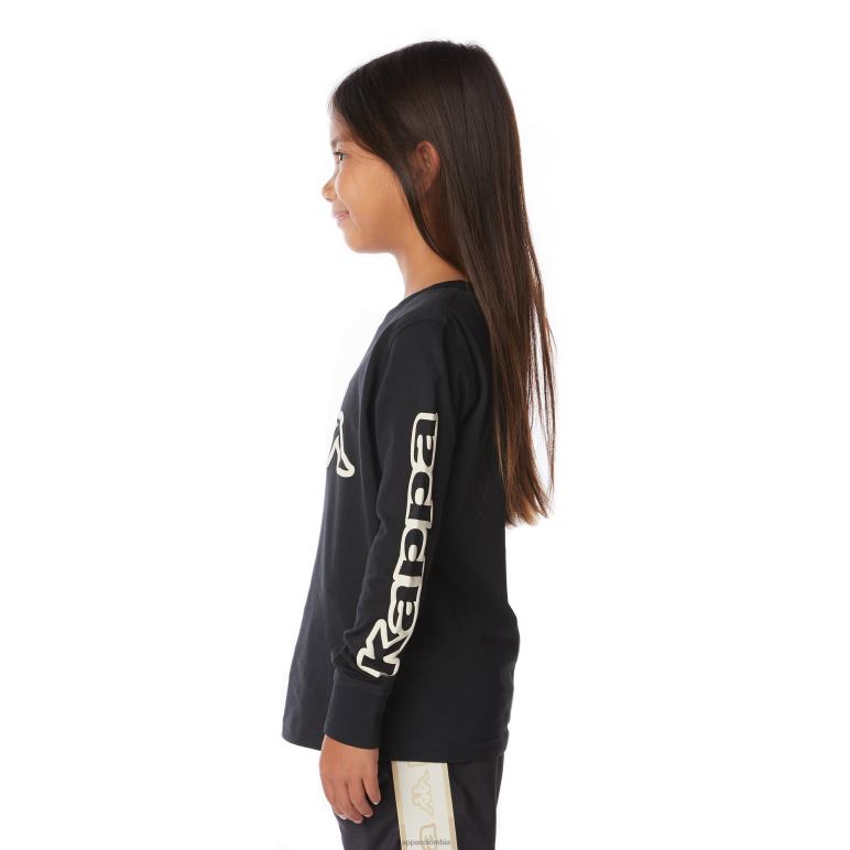 Kappa niños camiseta con logo para niños humo negro B8N4D662