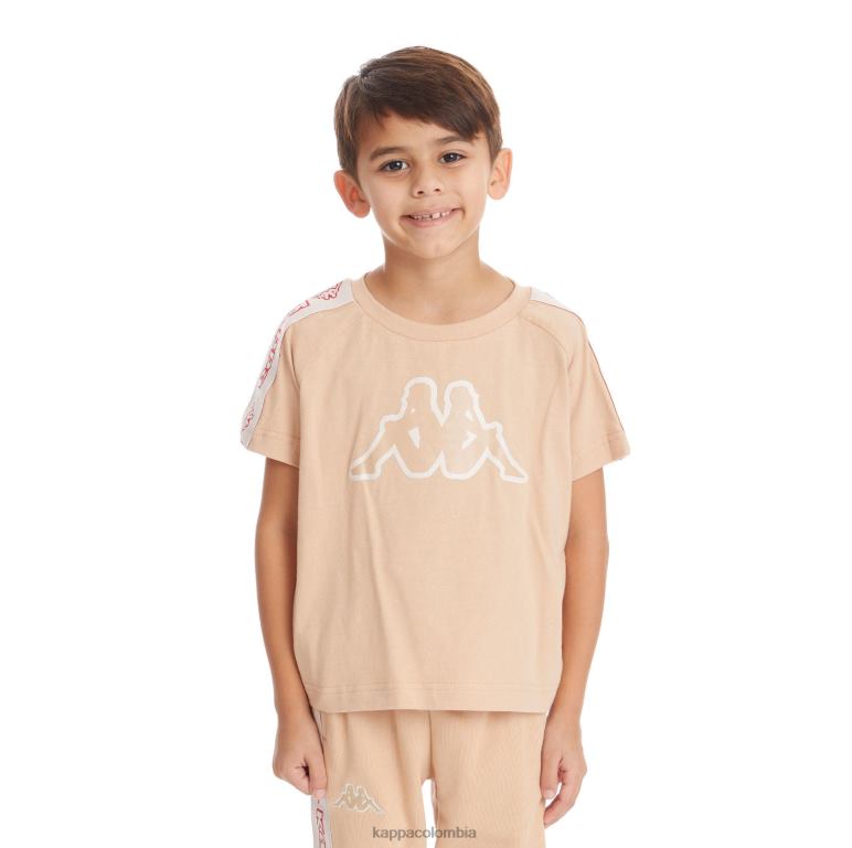 Kappa niños camiseta con logo y cinta para niños avirec 2 beige B8N4D738