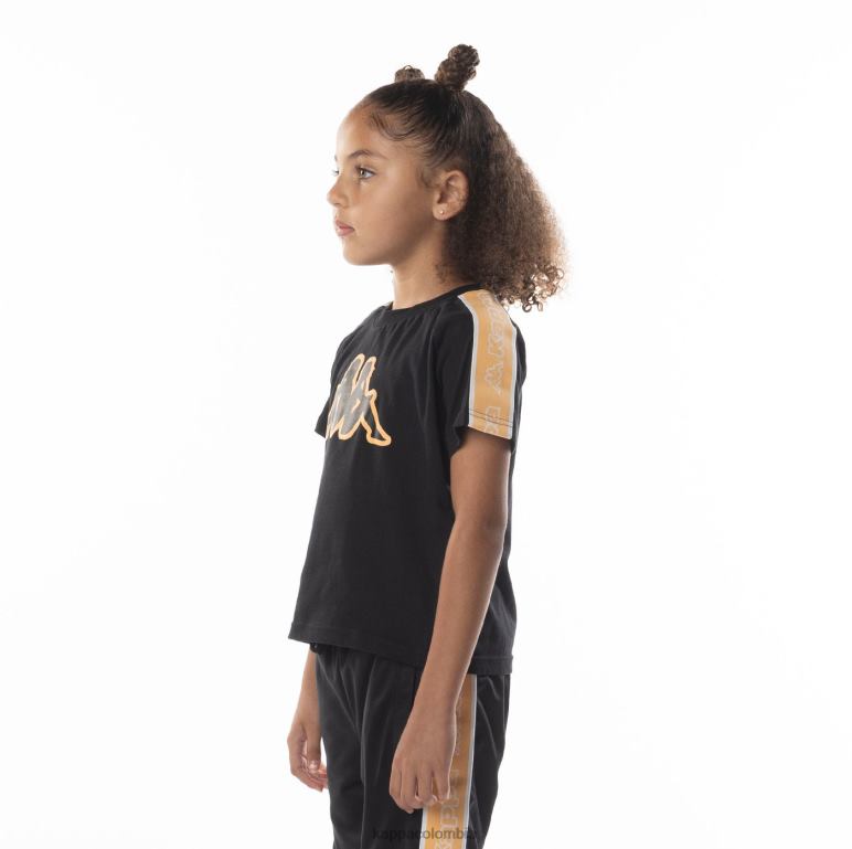 Kappa niños camiseta con logo y cinta para niños avirec 2 humo negro naranja B8N4D685