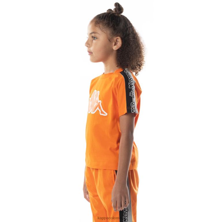 Kappa niños camiseta davirec con cinta del logo naranja B8N4D713