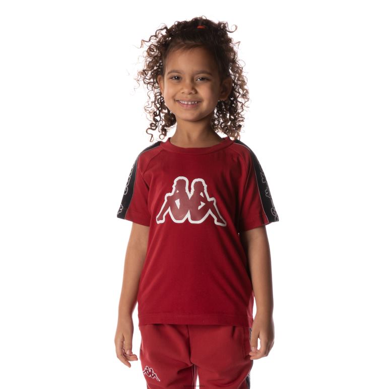 Kappa niños camiseta davirec con cinta del logo rojo B8N4D715