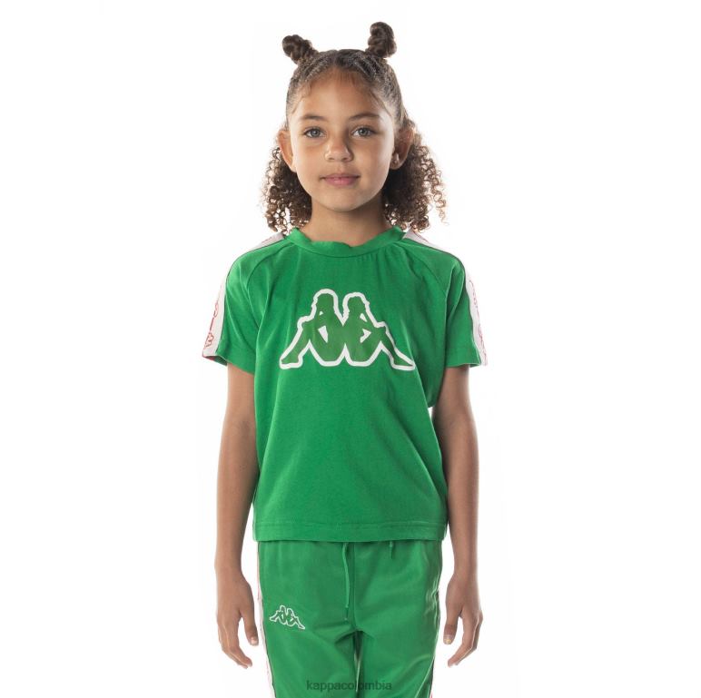 Kappa niños camiseta davirec con cinta del logo verde B8N4D712