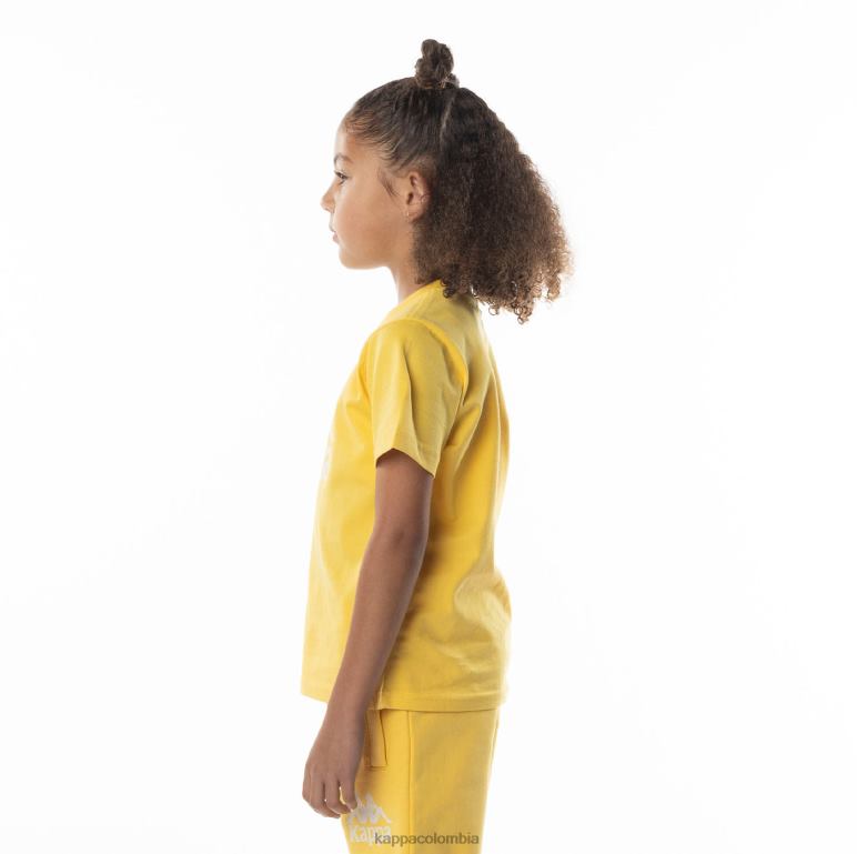 Kappa niños camiseta esstesi auténtica para niños arena amarilla B8N4D691