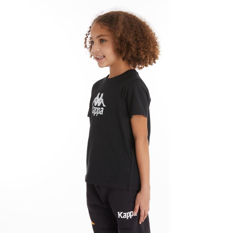Kappa niños camiseta molongio auténtica para niños humo negro naranja claro B8N4D721