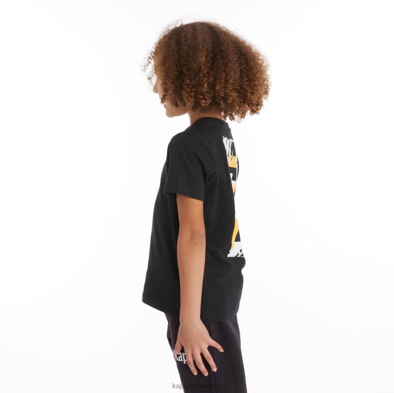 Kappa niños camiseta molongio auténtica para niños humo negro naranja claro B8N4D721