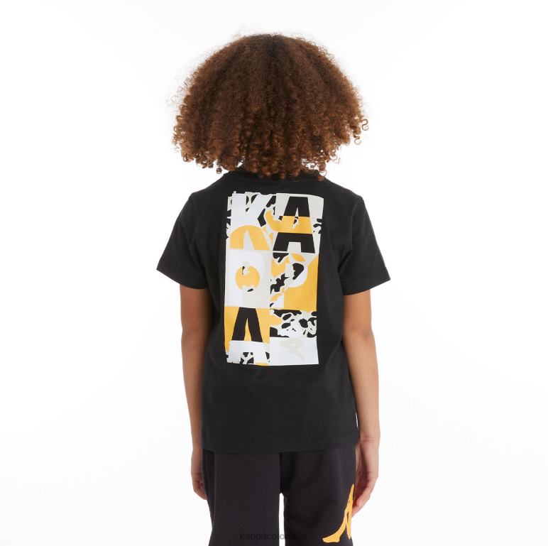 Kappa niños camiseta molongio auténtica para niños humo negro naranja claro B8N4D721