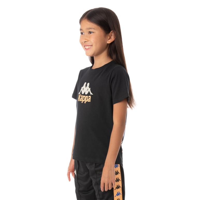 Kappa niños camiseta molongio auténtica para niños negro B8N4D776
