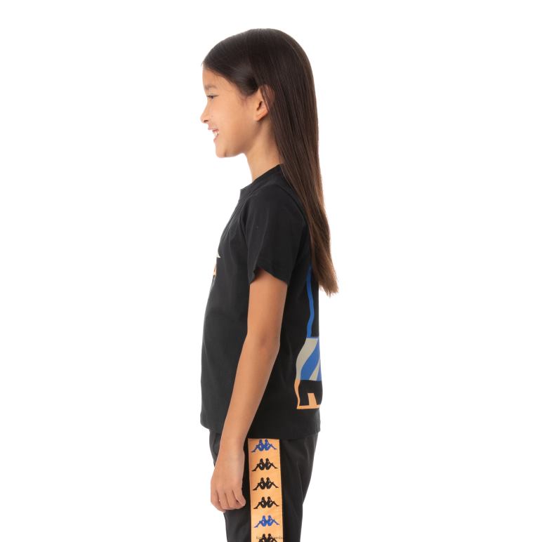 Kappa niños camiseta molongio auténtica para niños negro B8N4D776