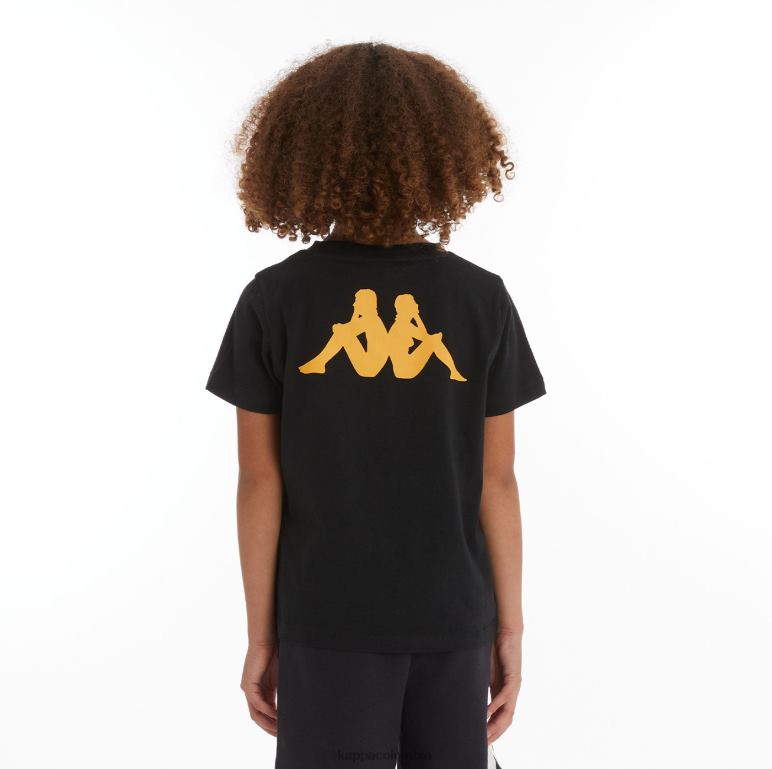 Kappa niños camiseta runis autentica para niños humo negro naranja claro B8N4D729