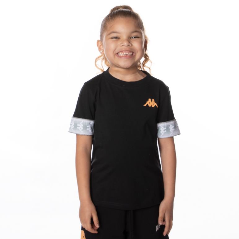 Kappa niños camiseta torby 222 banda niños negro azabache B8N4D654