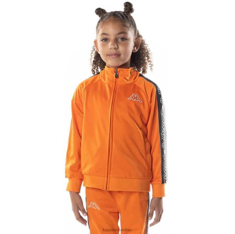 Kappa niños chamarra deportiva con cinta del logo naranja B8N4D415
