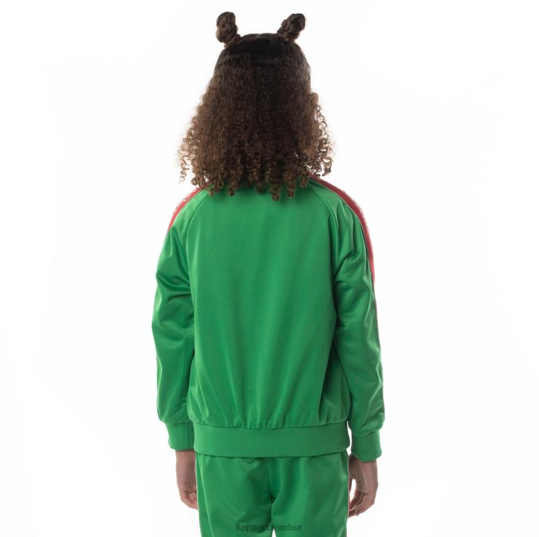 Kappa niños chamarra deportiva con cinta del logo verde B8N4D414