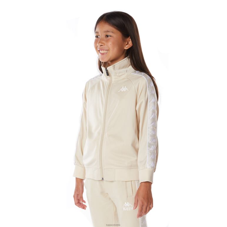 Kappa niños chaqueta deportiva 222 banda anniston para niños blanco beige B8N4D406