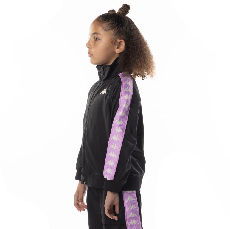 Kappa niños chaqueta deportiva 222 banda anniston para niños violeta humo negro B8N4D413