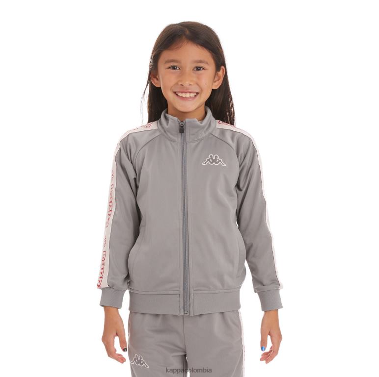 Kappa niños chaqueta deportiva artem 2 con cinta del logo para niños gris B8N4D433