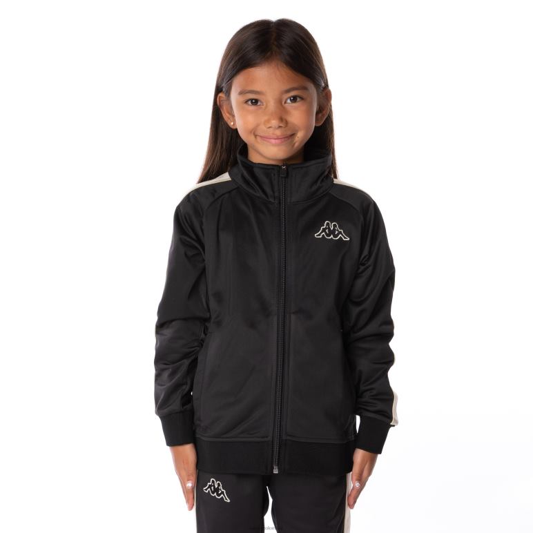 Kappa niños chaqueta deportiva artem 2 con cinta del logo para niños humo negro B8N4D404