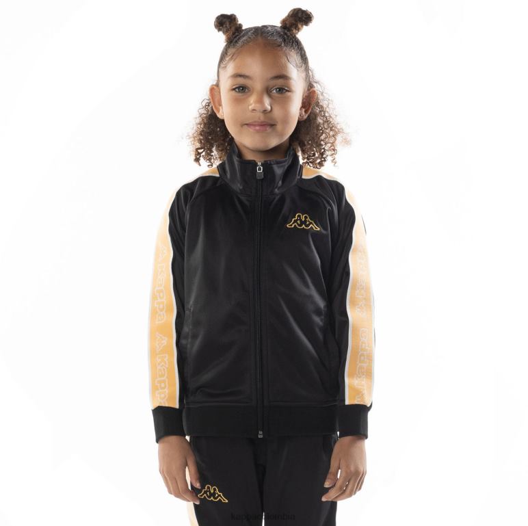 Kappa niños chaqueta deportiva artem 2 con cinta del logo para niños humo negro naranja B8N4D410