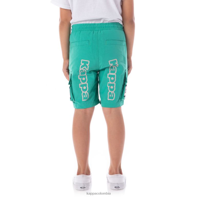 Kappa niños shorts cargo esso con cinta del logo para niños verde azulado B8N4D618