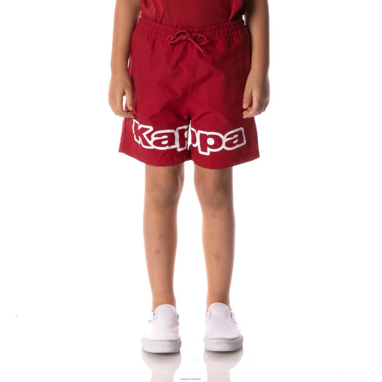 Kappa niños shorts con cinta del logo rojo B8N4D622