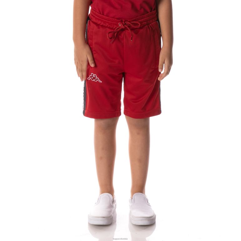 Kappa niños shorts con cinta del logo rojo B8N4D629