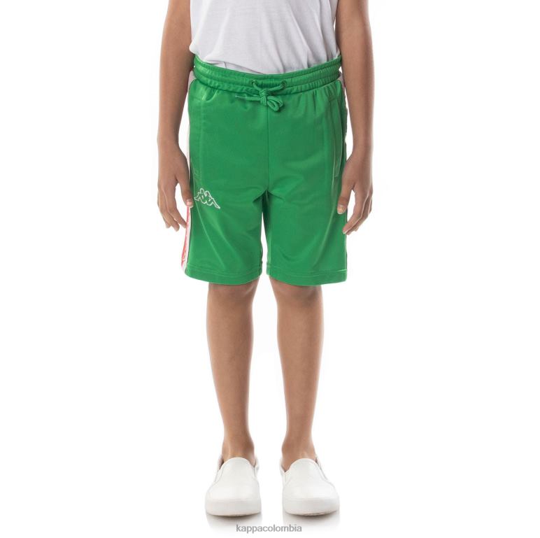 Kappa niños shorts con cinta del logo verde B8N4D627