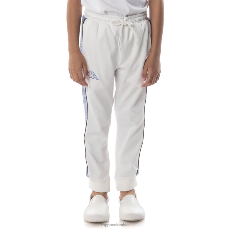 Kappa niños pantalones de chándal alic 2 con cinta del logo para niños blanco azul B8N4D463