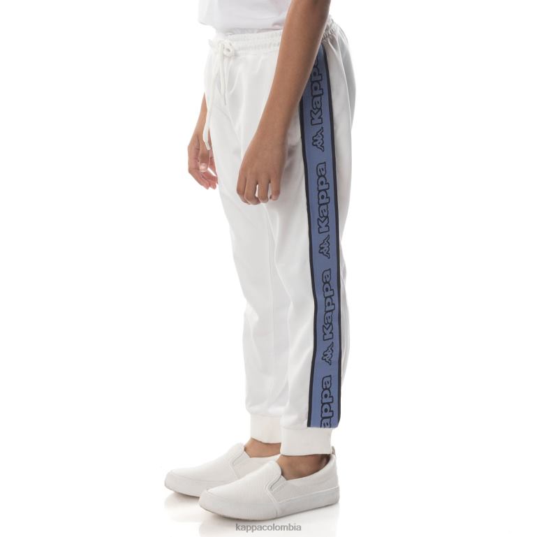 Kappa niños pantalones de chándal alic 2 con cinta del logo para niños blanco azul B8N4D463